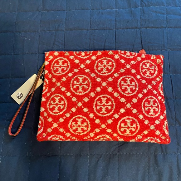 Tory Burch NWT monogram Terry pouch - Picture 4 of 4
